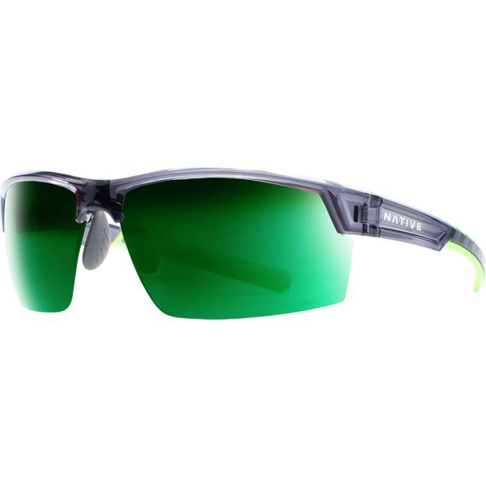 Native Eyewear Catamount Polarized Sunglasses Accessories 03925 Dark CRYSTAL/GR-GRN Reflex