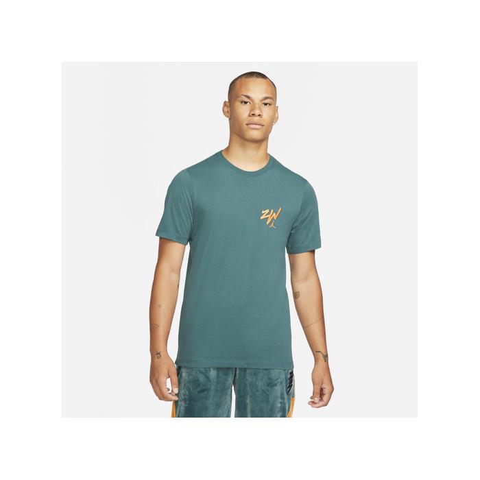 Jordan Zion Short Sleeved T Shirt 02265 Dark Teal GRN/DARK GRN