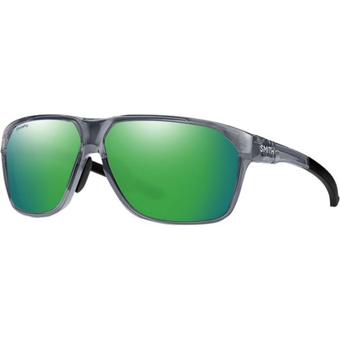 Smith Leadout Pivlock Polarized Sunglasses Accessories 03894 Cement Crystal/ChromaPop GRN Mirror